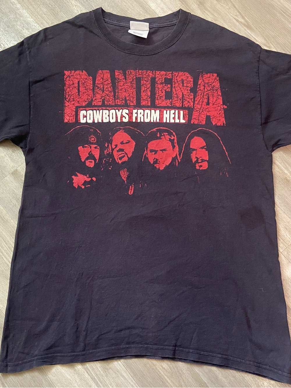 VTG 2009 Pantera Cowboys From Hell Back & Front Print Black Tee Men's L